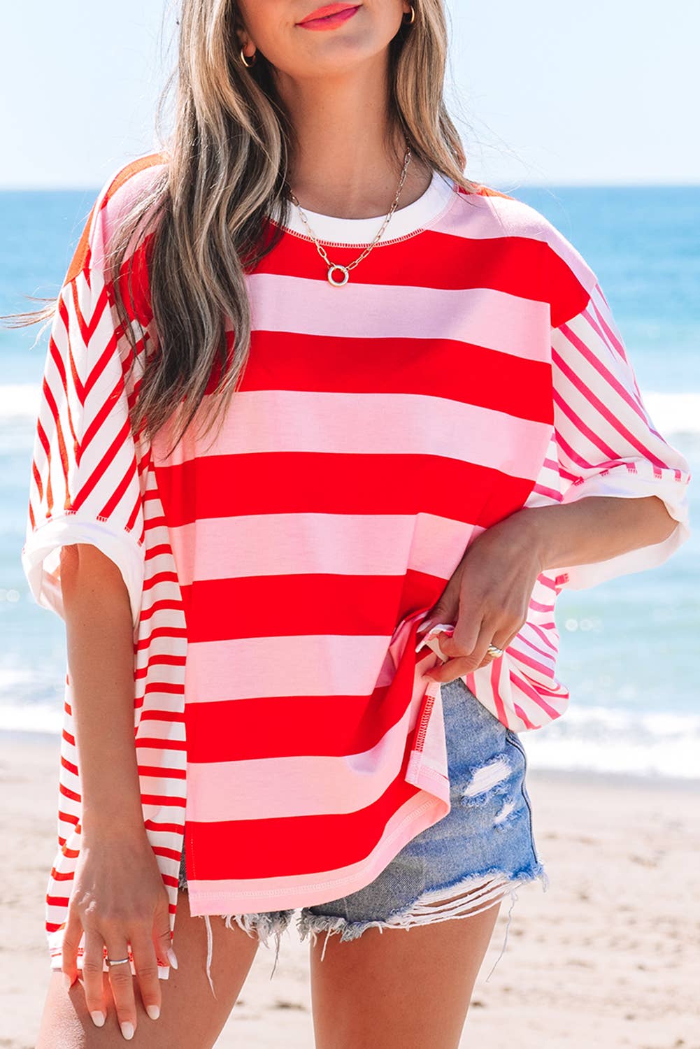 Stripe Patchwork Summer T-Shirt - Thirty-One Boutique, LLC