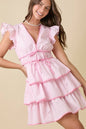 Deep V-neck Ruffle Tier Mini Dress - Thirty-One Boutique, LLC