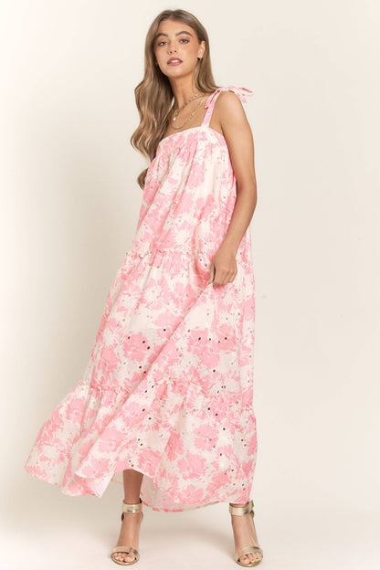 Floral Bandeau Maxi Dress With Tie Straps - Thirty-One Boutique, LLC