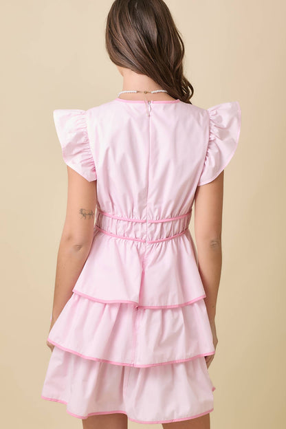 Deep V-neck Ruffle Tier Mini Dress - Thirty-One Boutique, LLC