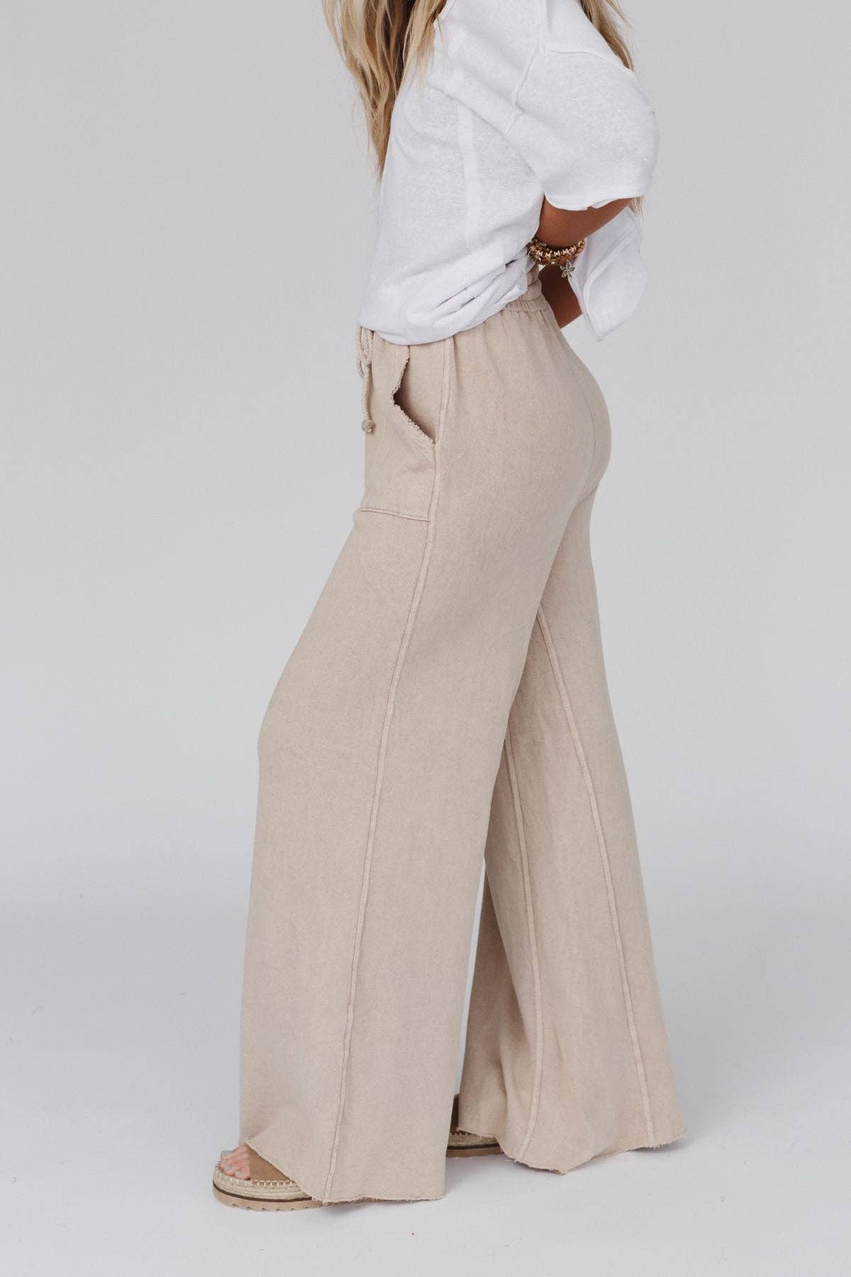 Fall Favorite: Relaxing Robin Wide Leg Pant - New Taupe - Thirty-One Boutique, LLC