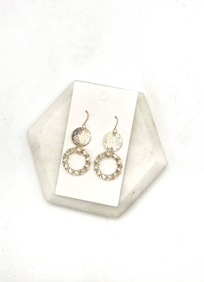 Gold Clear Twist Acrylic Double Disc Earrings - Thirty-One Boutique, LLC