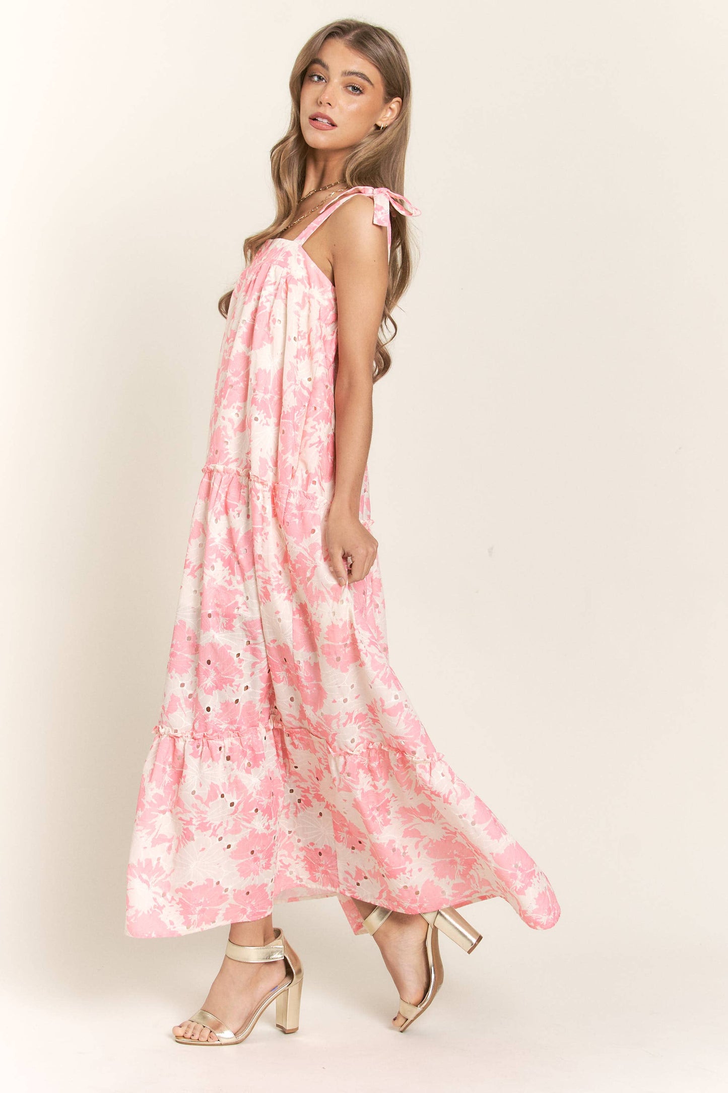 Floral Bandeau Maxi Dress With Tie Straps - Thirty-One Boutique, LLC