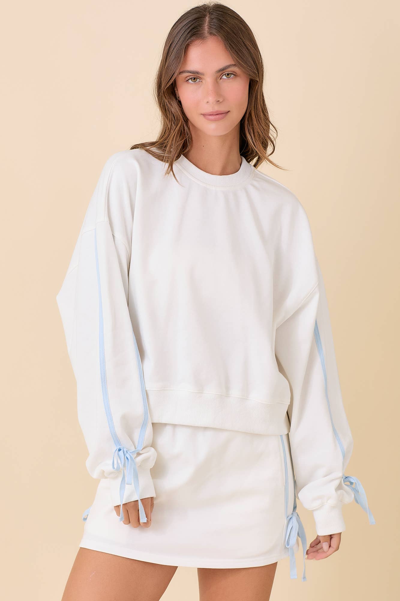 Twill Tape On Sleeve With Bow Tie Strap Top - Thirty-One Boutique, LLC