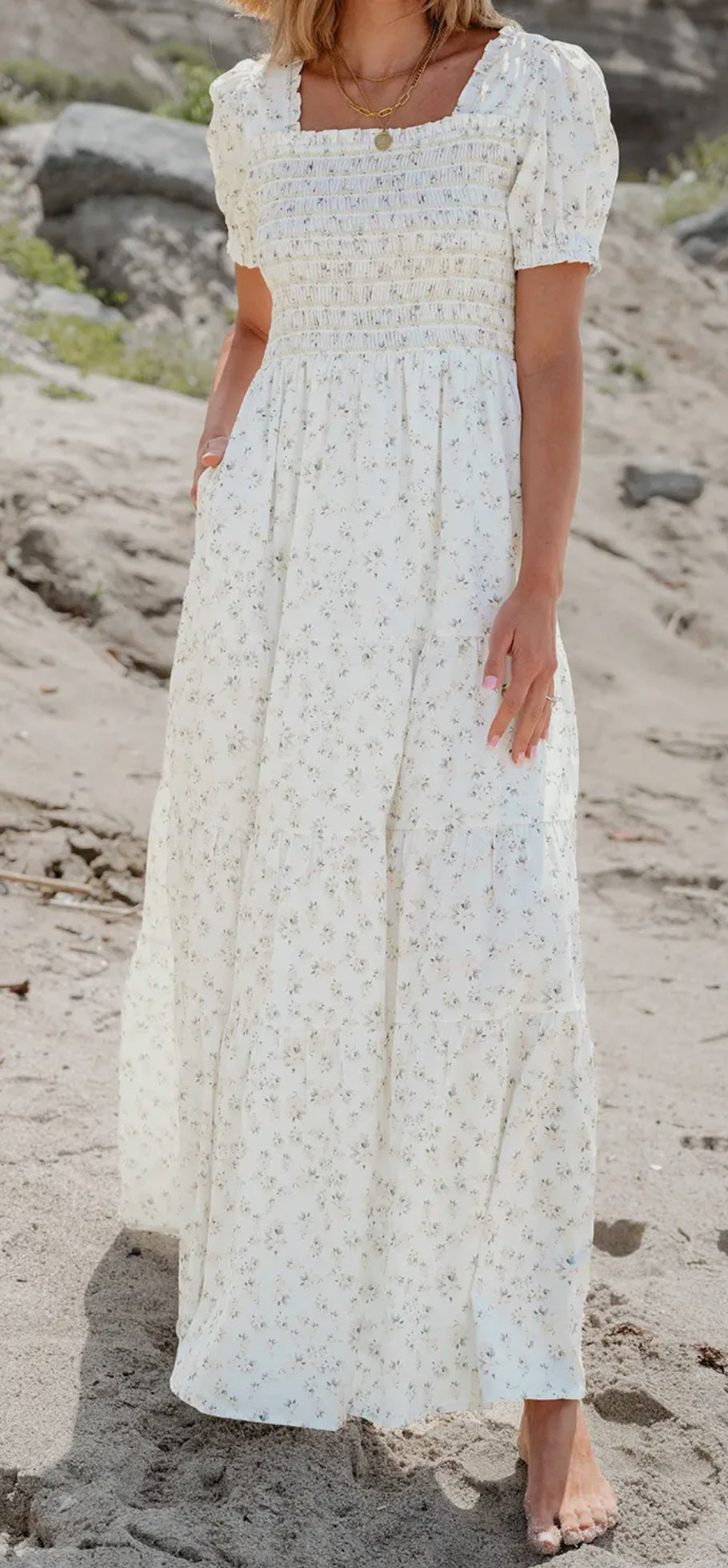Boho floral print maxi dress - Thirty-One Boutique, LLC