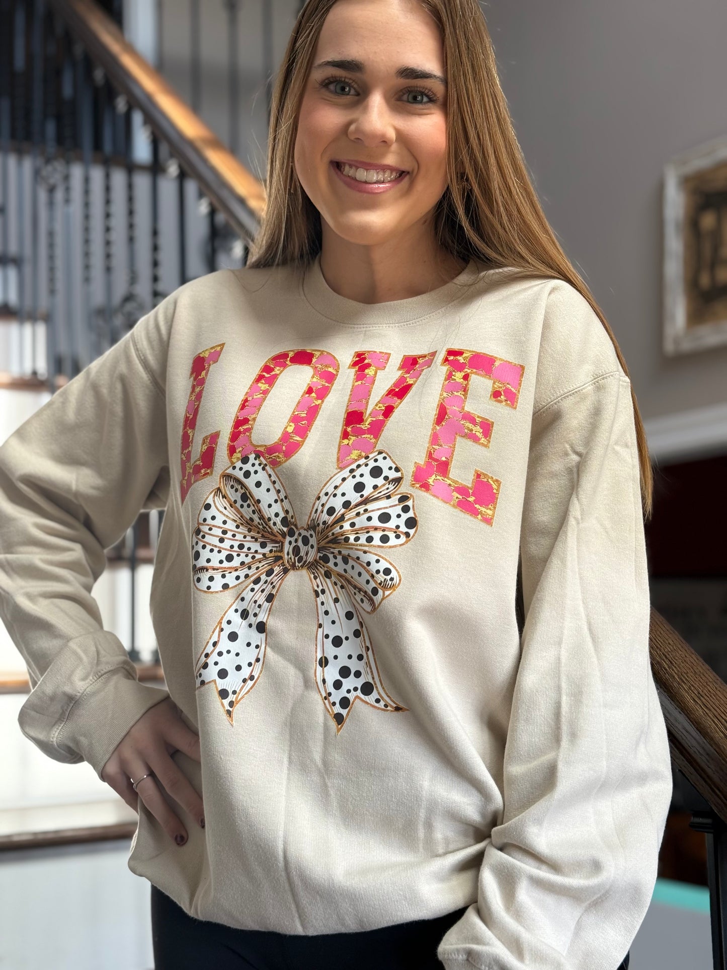 Love with Bow Sweatshirt - Thirty-One Boutique, LLC