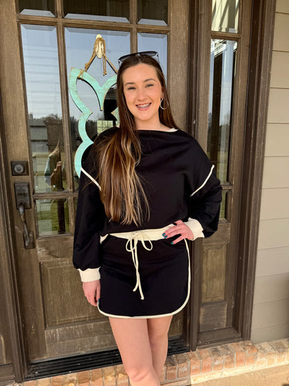 Colorblock Loose Fit Pullover & Skirt Set | S-XL - Thirty-One Boutique, LLC