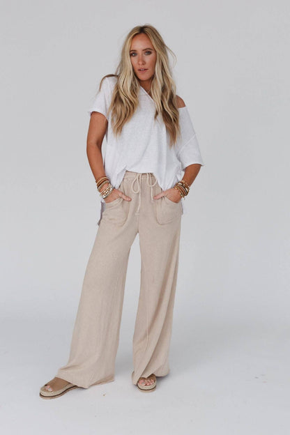 Fall Favorite: Relaxing Robin Wide Leg Pant - New Taupe - Thirty-One Boutique, LLC