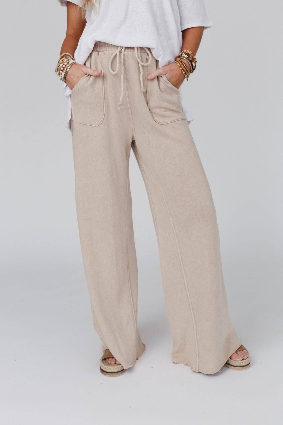 Fall Favorite: Relaxing Robin Wide Leg Pant - New Taupe - Thirty-One Boutique, LLC