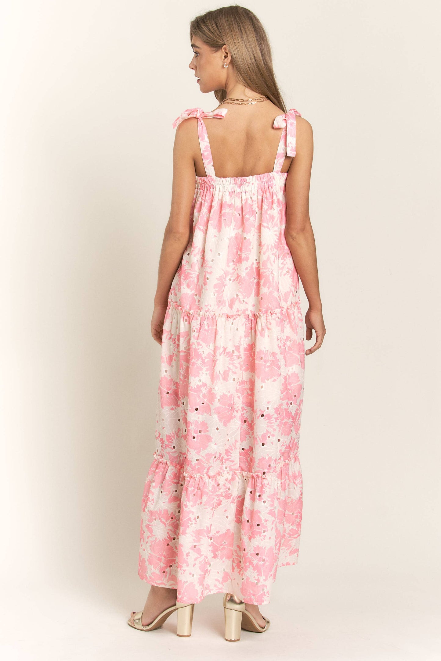 Floral Bandeau Maxi Dress With Tie Straps - Thirty-One Boutique, LLC