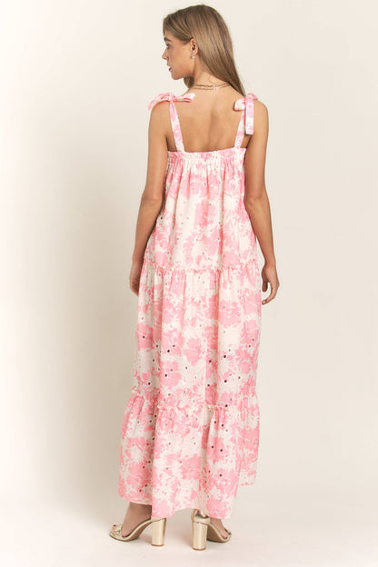 Floral Bandeau Maxi Dress With Tie Straps - Thirty-One Boutique, LLC