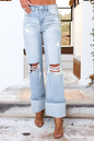 Light Wash Distressed Flare Jeans - Thirty-One Boutique, LLC