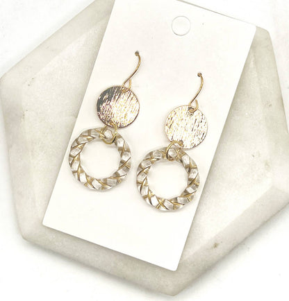 Gold Clear Twist Acrylic Double Disc Earrings - Thirty-One Boutique, LLC