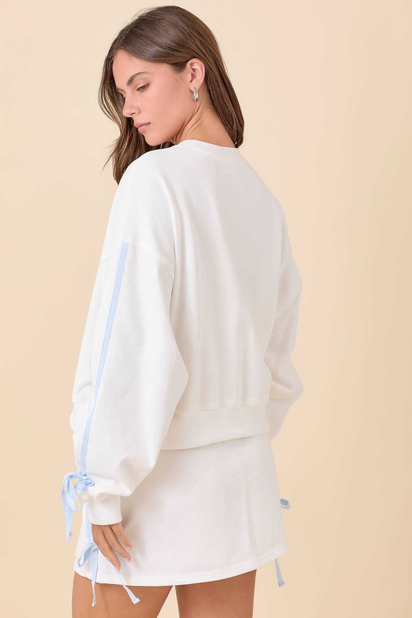 Twill Tape On Sleeve With Bow Tie Strap Top - Thirty-One Boutique, LLC