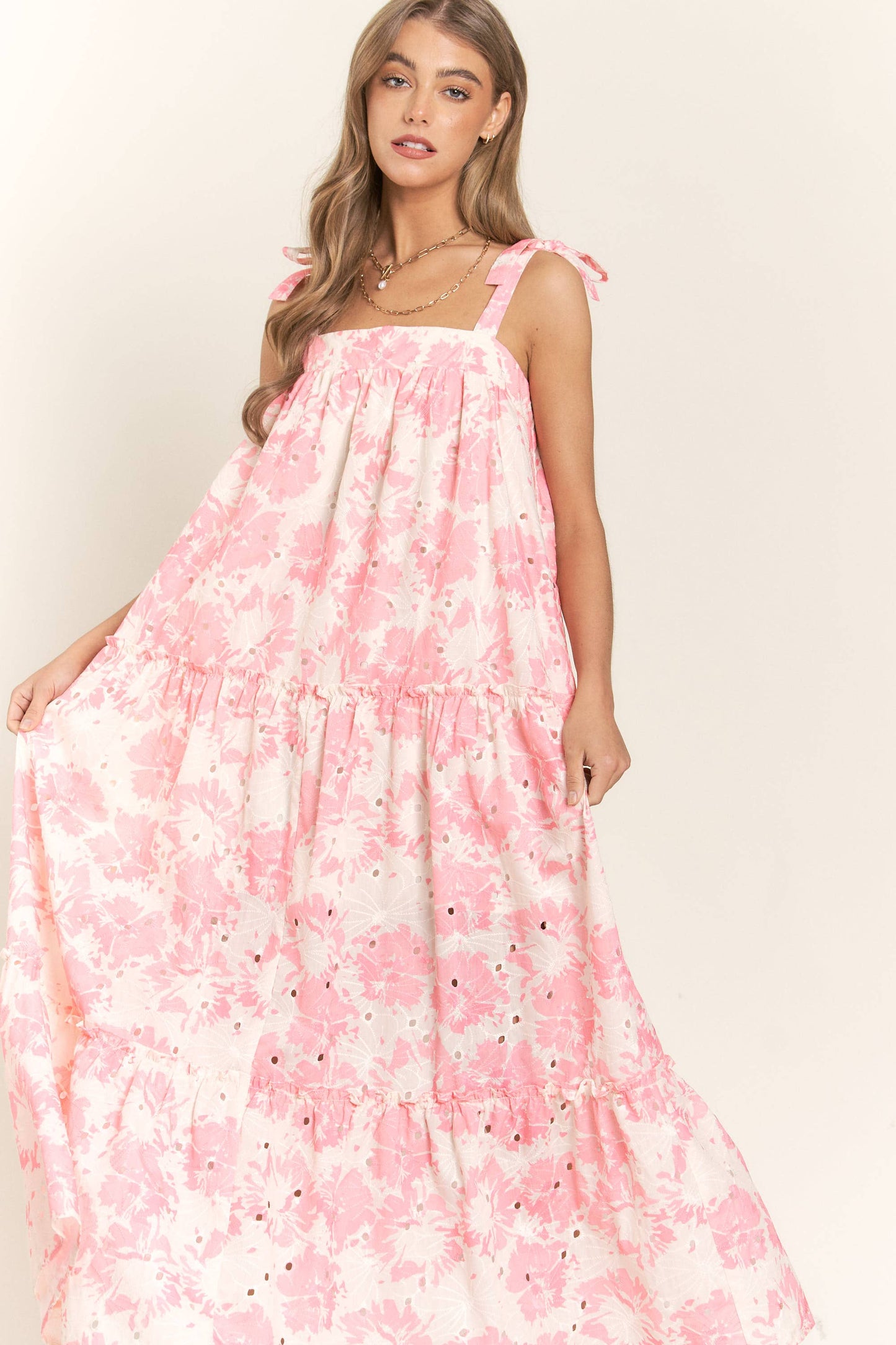Floral Bandeau Maxi Dress With Tie Straps - Thirty-One Boutique, LLC